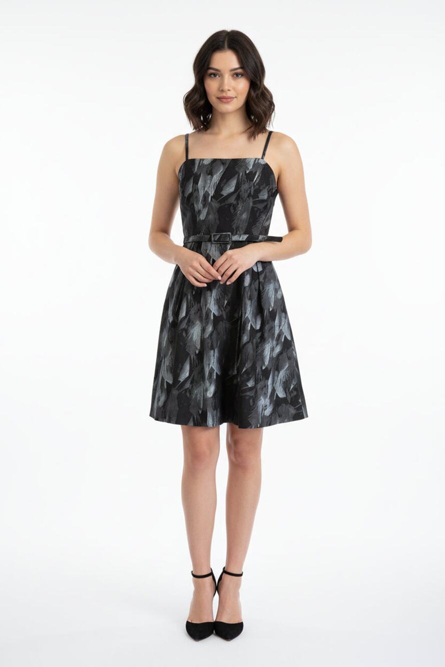 White House Black Market beautiful black and gray sleeveless dress